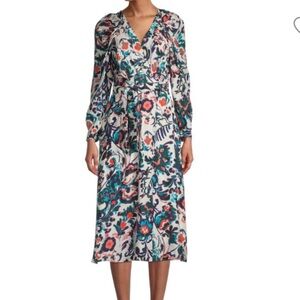 TANYA TAYLOR Justine Floral-Print Silk Dress Size 12